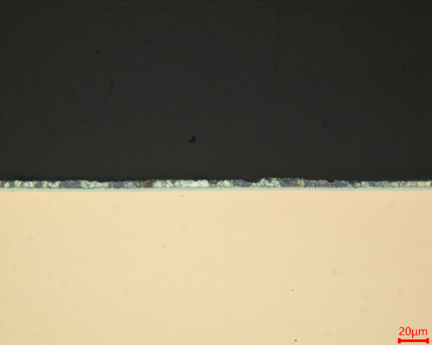 Tin top layer and nickel underlayer interface
